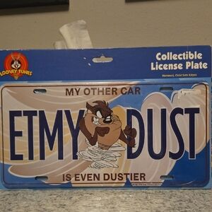 Looney Tunes Taz 'My Other Car Is Even Dustier' Collectible Plate - Blue/Brown